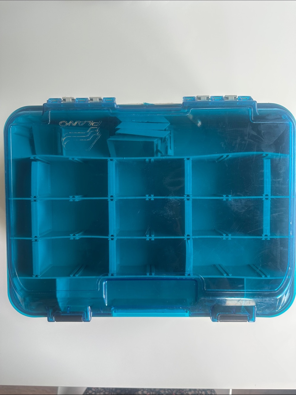 Plano-Magnum Satchel-Clear Blue Multi-Compartment Plastic Storage Box - Picture 2 of 14